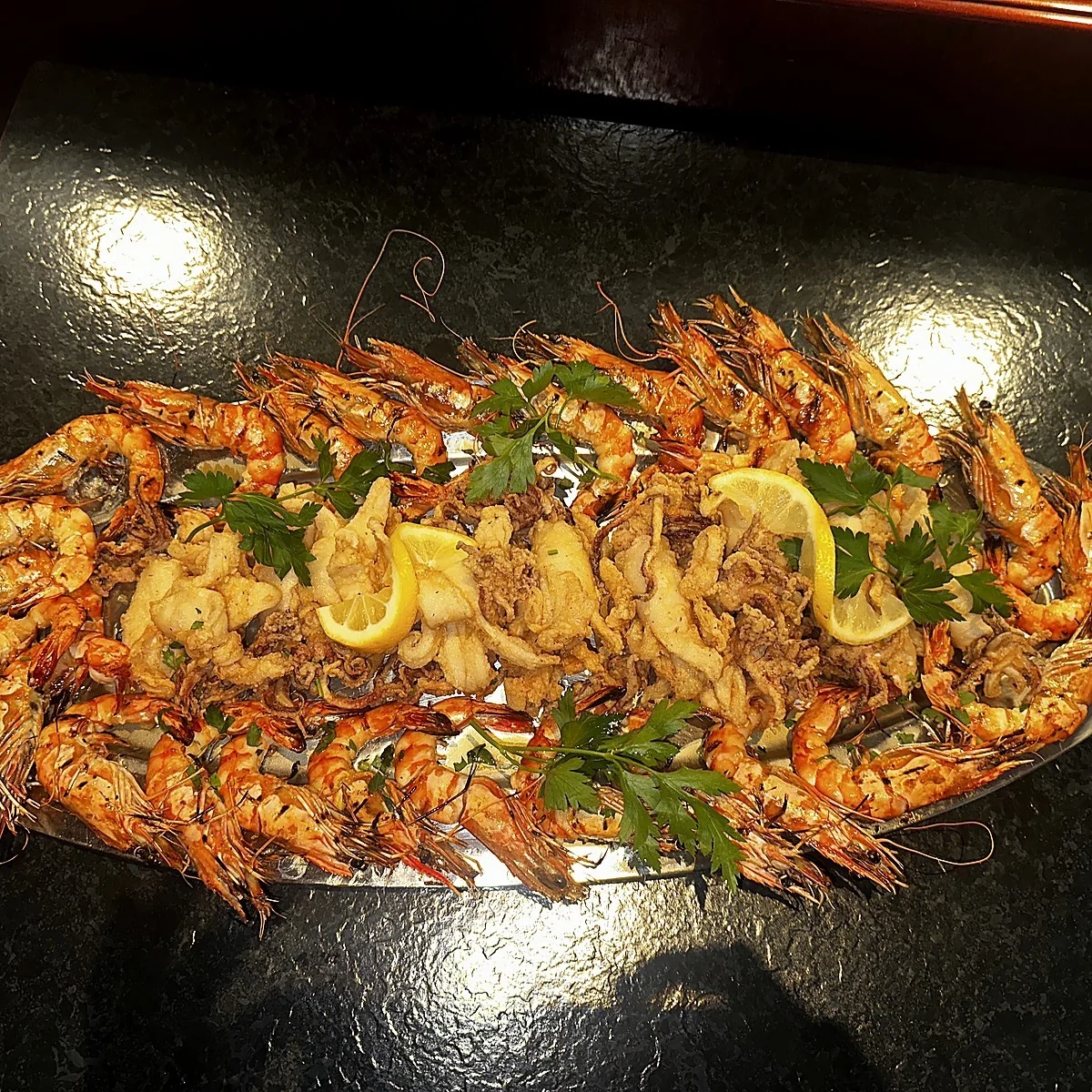 Meeresfrüchte Grillplatte griechisches Restaurant Rheinfelden